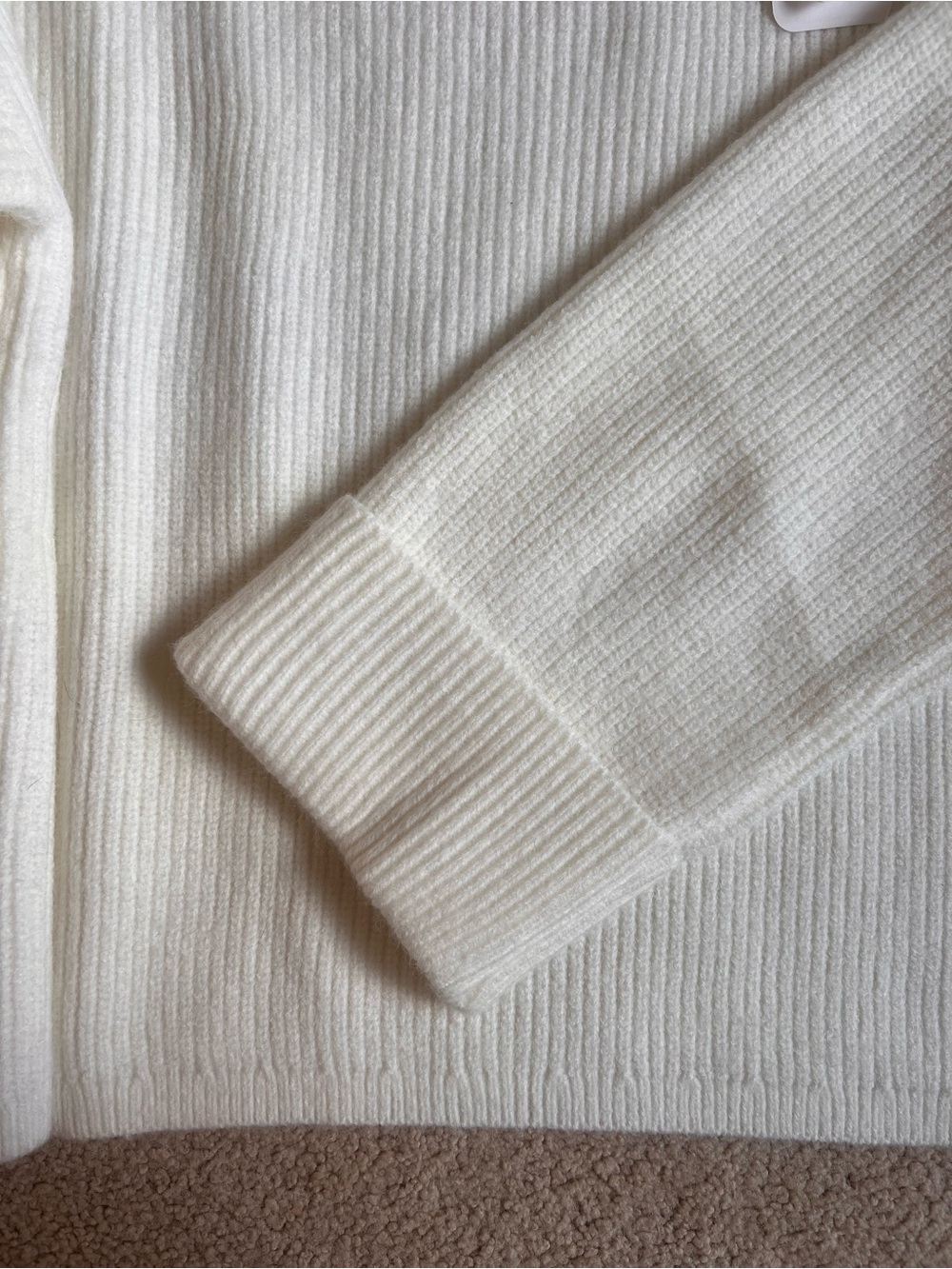White Ribbed Sweater - Picture 2 of 4